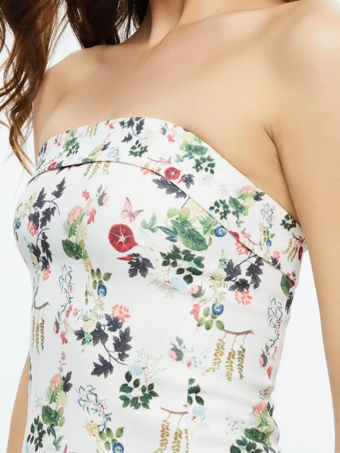Alice Olivia KELLY SQUARE BUST MINI DRESS Blush Kiss Vanilla Women Dresses