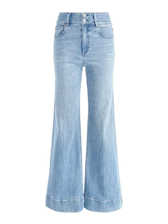 Alice Olivia MISSA HIGH RISE WIDE LEG JEAN Brooklyn Blue Women Jeans
