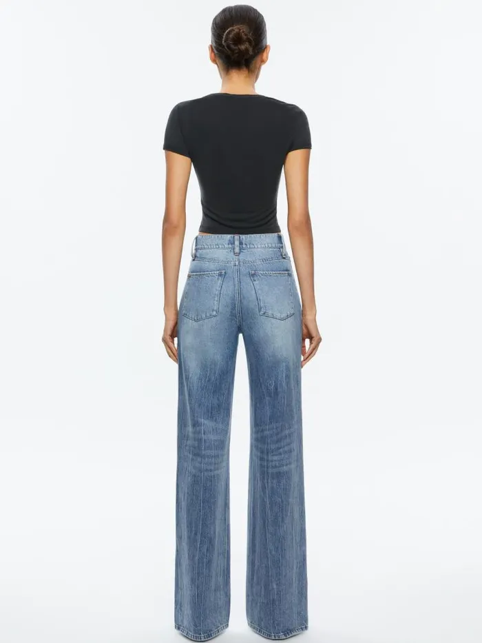 Alice Olivia ONIE BABY TEE Black Women Tops