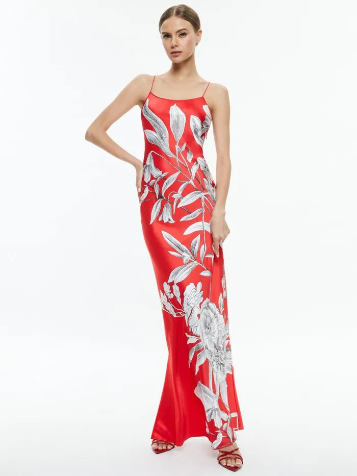 Alice Olivia PALOMA CAMI MAXI SLIP DRESS Drifting By Women Dresses