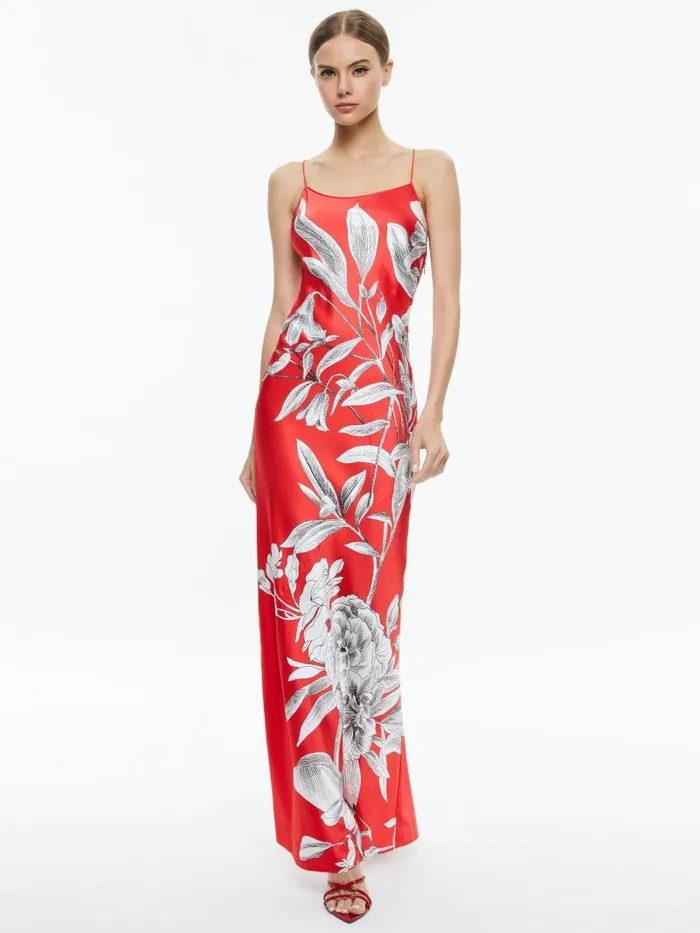 Alice Olivia PALOMA CAMI MAXI SLIP DRESS Drifting By Women Dresses