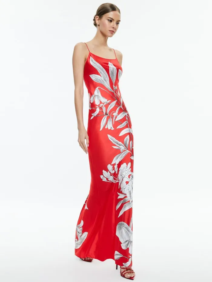 Alice Olivia PALOMA CAMI MAXI SLIP DRESS Drifting By Women Dresses
