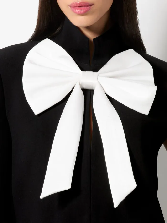 Alice Olivia PHILIPPA BOW FRONT CROPPED CAPE Blackoff White Women Jackets Coats