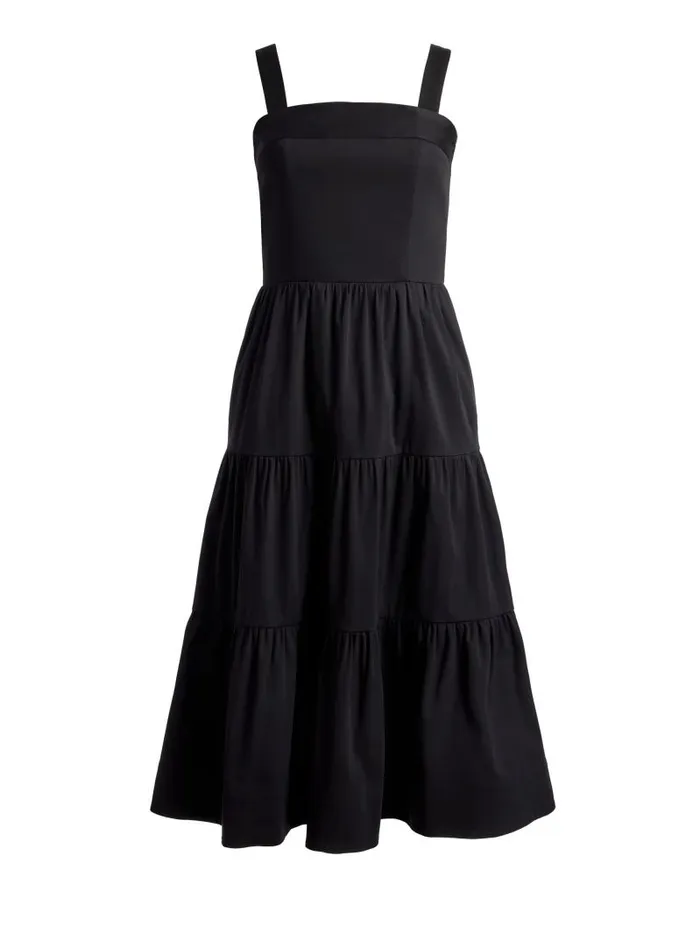 Alice Olivia SAIGE MIDI DRESS Black Women Dresses