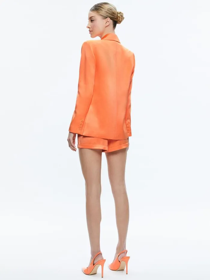 Alice Olivia SANTOS DOUBLE BREASTED BOYFRIEND BLAZER Coral Women Jackets Coats