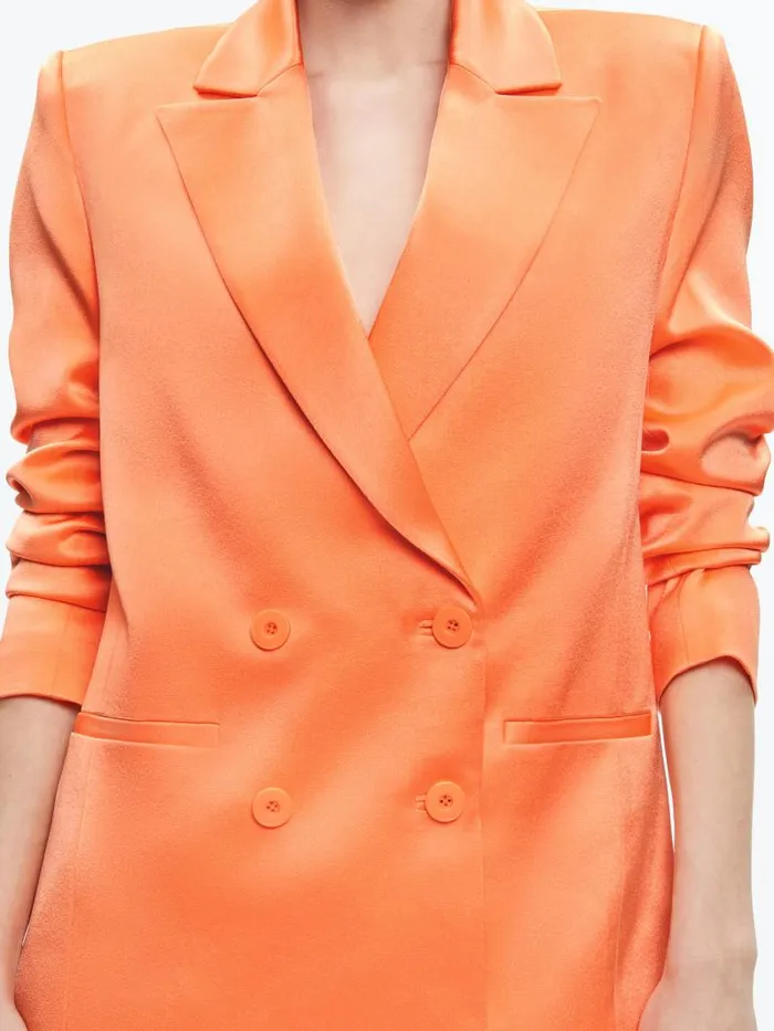 Alice Olivia SANTOS DOUBLE BREASTED BOYFRIEND BLAZER Coral Women Jackets Coats