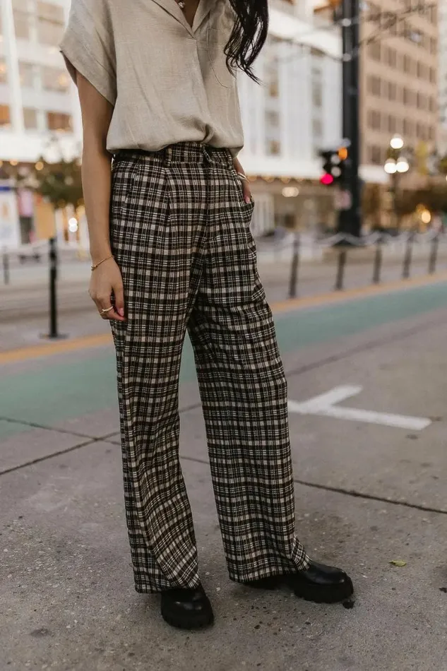 Allie Plaid Pants Black Women Bohme Pants