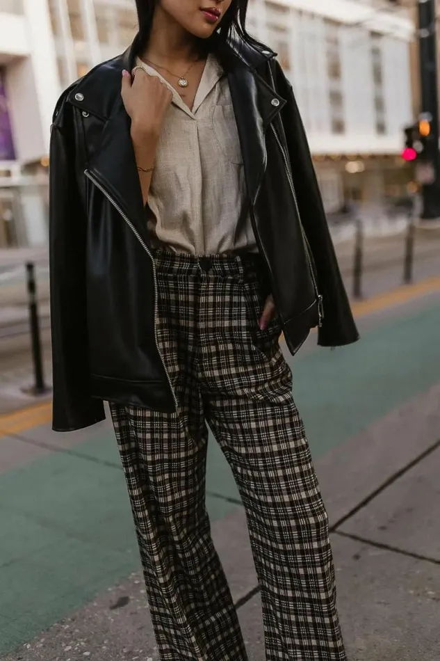 Allie Plaid Pants Black Women Bohme Pants