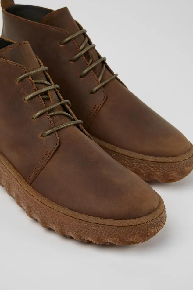 Ankle Boots Men Camper Ground MICHELIN Brown Lace Up Ankle Boot