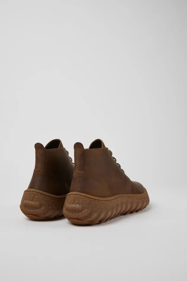 Ankle Boots Men Camper Ground MICHELIN Brown Lace Up Ankle Boot