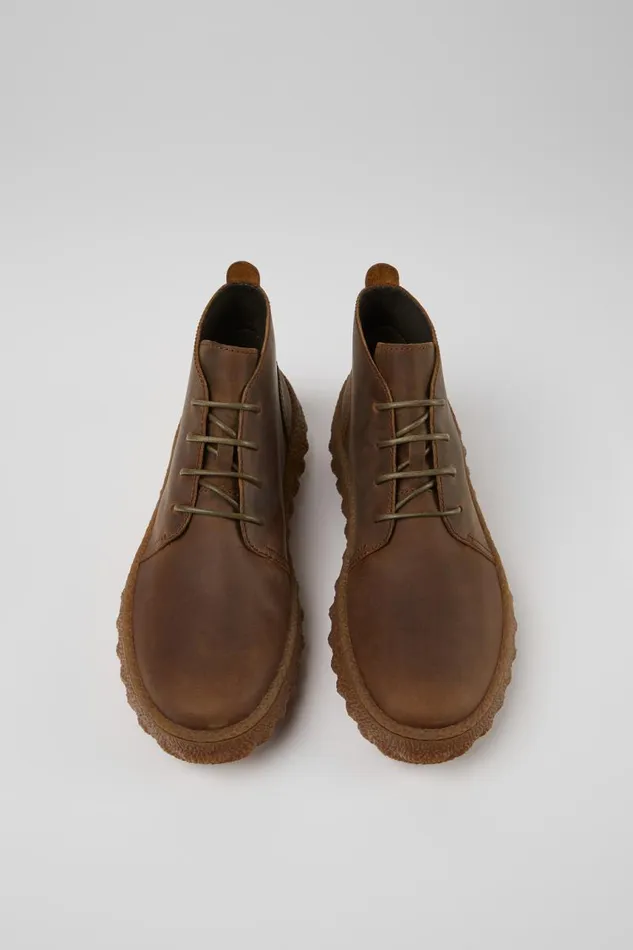 Ankle Boots Men Camper Ground MICHELIN Brown Lace Up Ankle Boot
