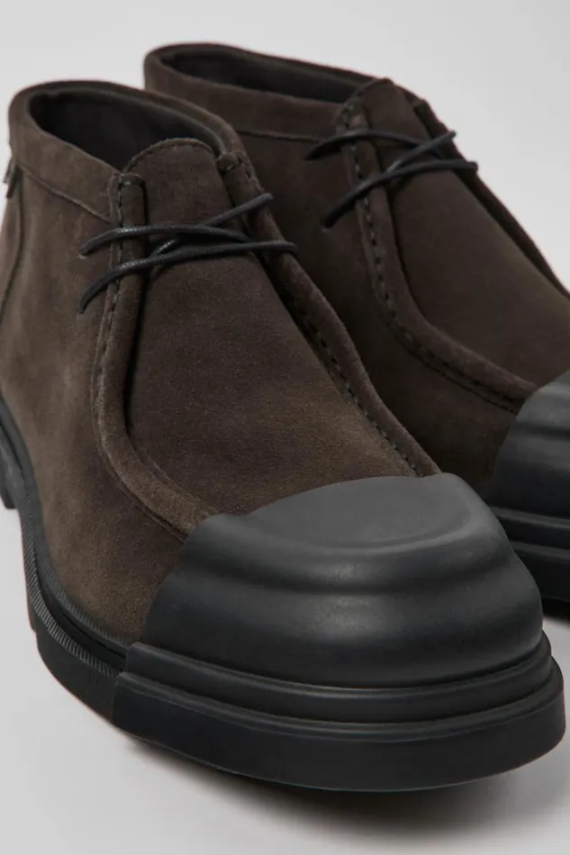 Ankle Boots Men Camper Junction Gray Nubuck Shoes