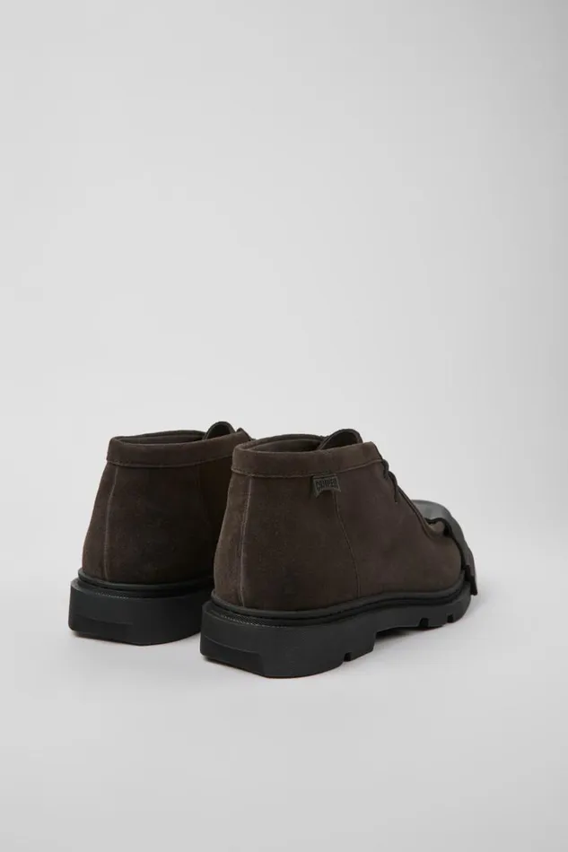 Ankle Boots Men Camper Junction Gray Nubuck Shoes