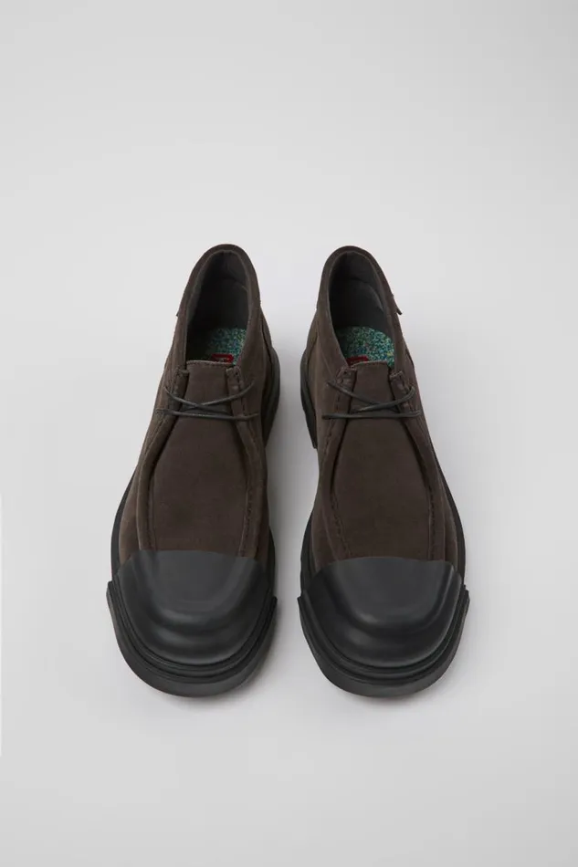 Ankle Boots Men Camper Junction Gray Nubuck Shoes