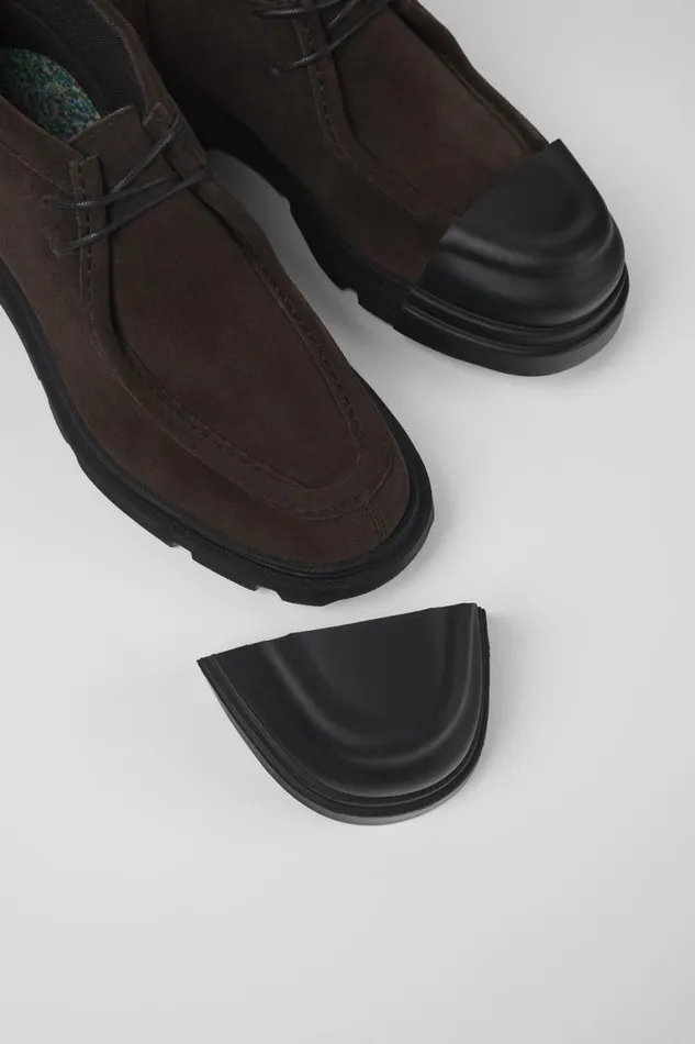 Ankle Boots Men Camper Junction Gray Nubuck Shoes