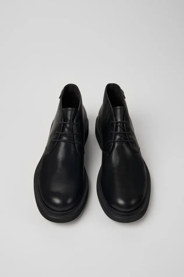Ankle Boots Men Camper Norman Black Leather Ankle Boots