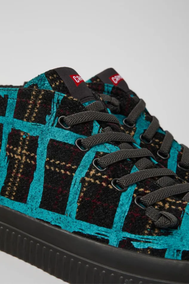 Ankle Boots Men Camper Peu Roda Blue Multicolored Recycled Wool Sneakers