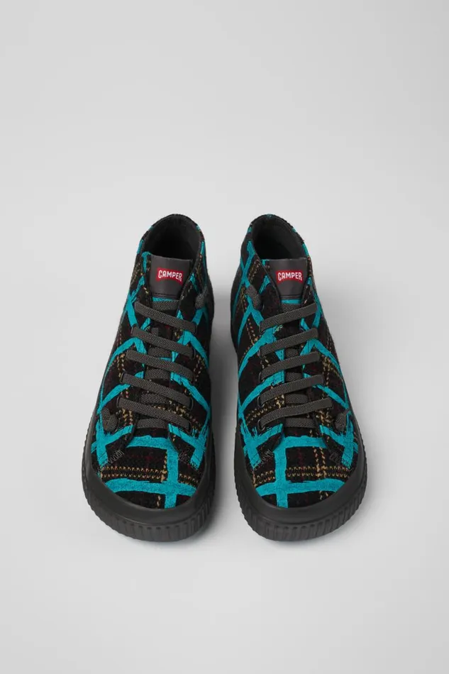 Ankle Boots Men Camper Peu Roda Blue Multicolored Recycled Wool Sneakers Ankle Boots Men Camper Peu Roda Blue Multicolored Recycled Wool Sneakers