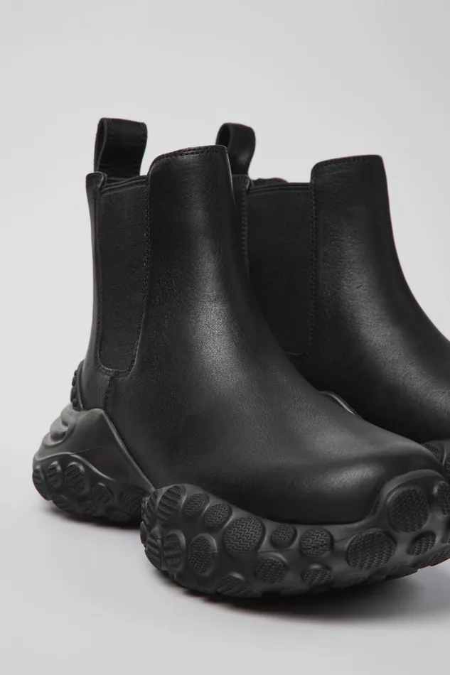 Ankle Boots Women Camper Pelotas Mars Black Responsibly Raised Leather Ankle Boots