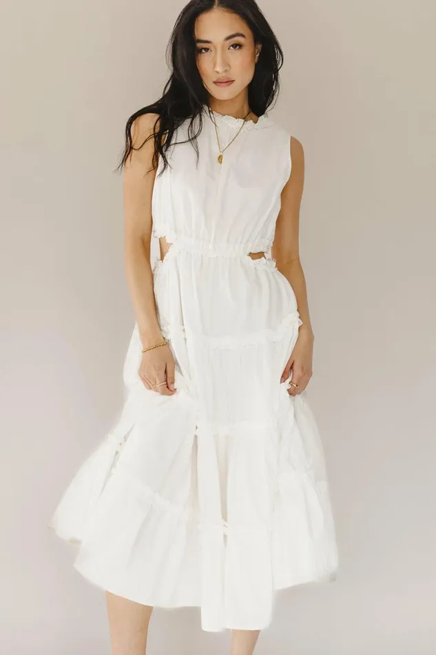 Annie Midi Dress In White 8211 FINAL SALE White Women Bohme Dresses