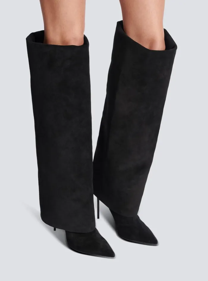 Ariel Suede Boots Black Women Balmain Boots