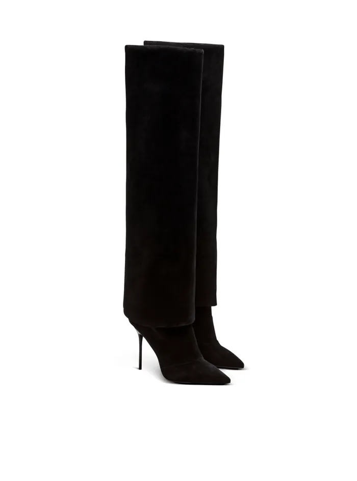 Ariel Suede Boots Black Women Balmain Boots