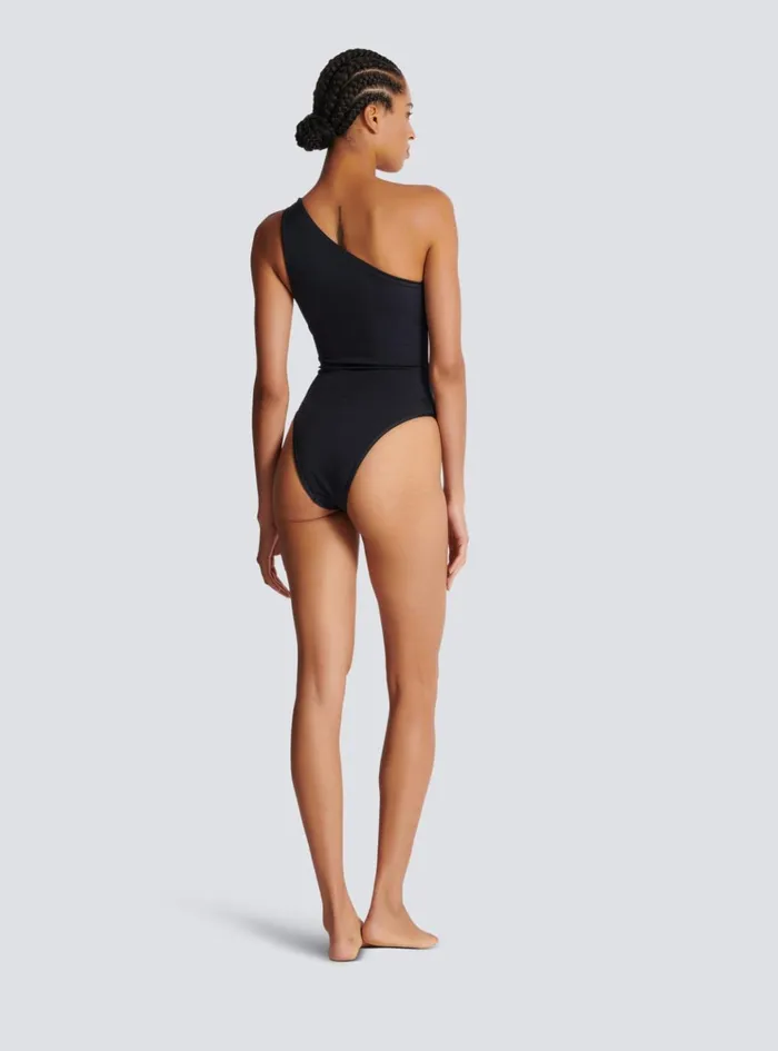 Asymmetric Swimsuit White Women Balmain Swimwear