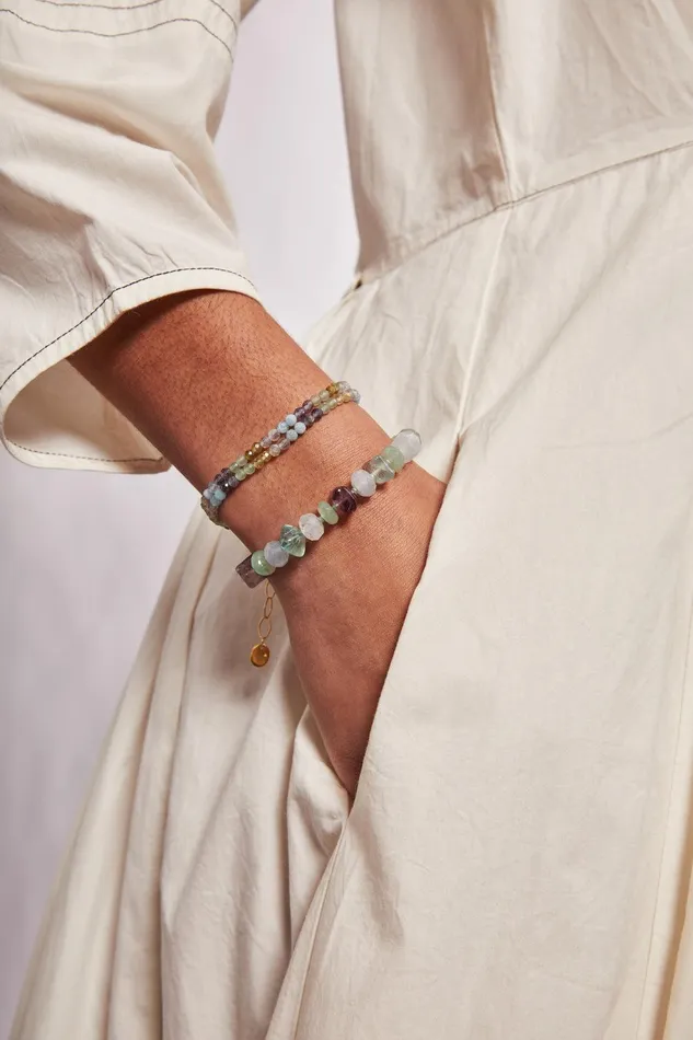 Aurora Double Naked Wrap Bracelet Green Mix Women Chan Luu Bracelets