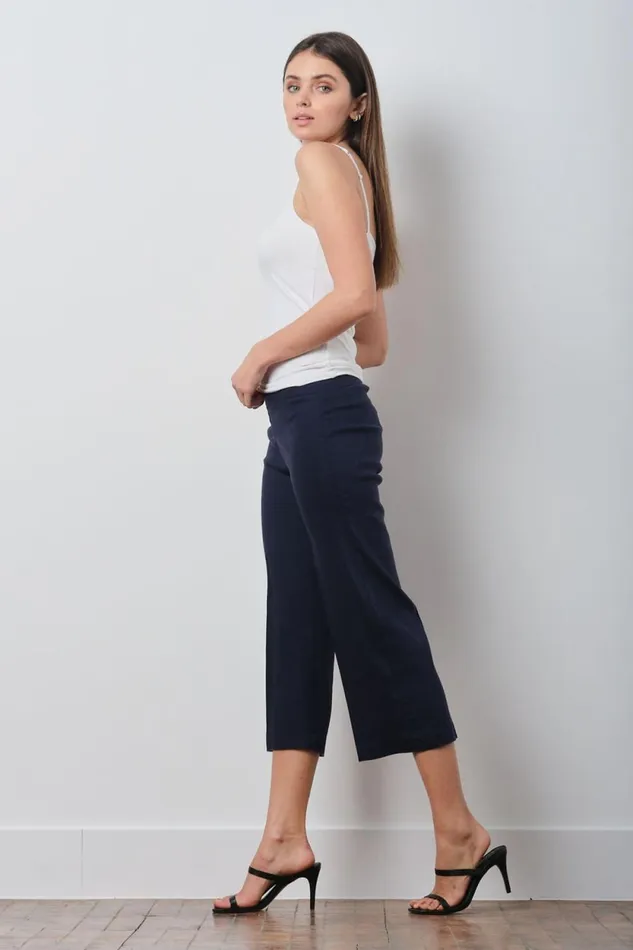 Avenue Montaigne ALEX Linen Navy Women Pants
