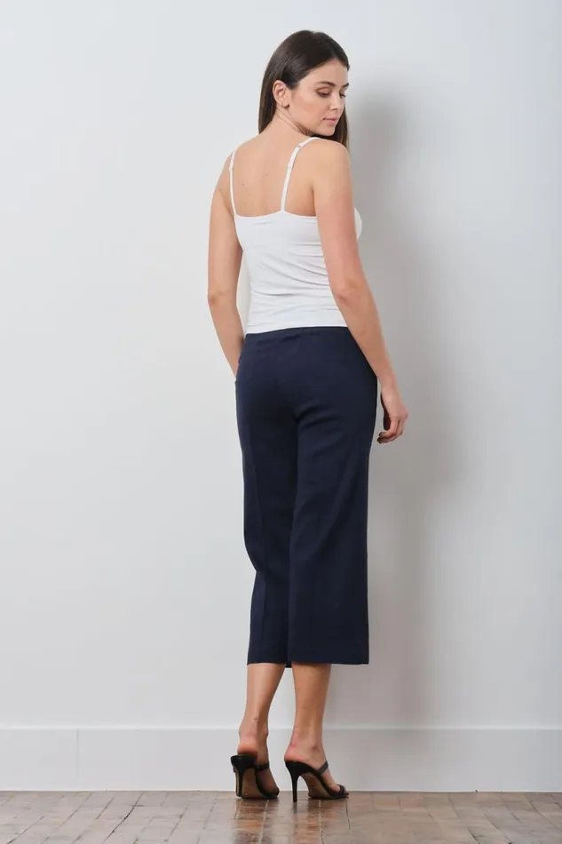Avenue Montaigne ALEX Linen Navy Women Pants