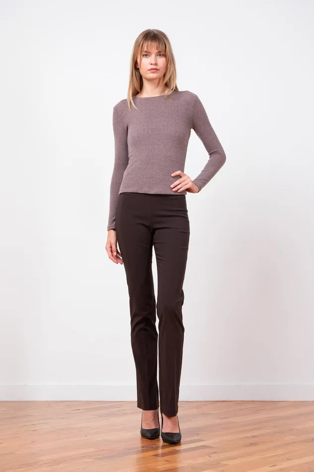 Avenue Montaigne BECCA Signature Brown Women Pants