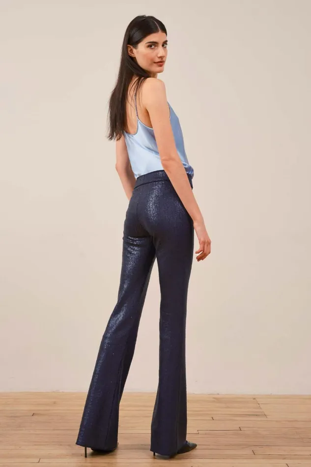 Avenue Montaigne BELLINI Sequins Navy Women Pants Avenue Montaigne BELLINI Sequins Navy Women Pants