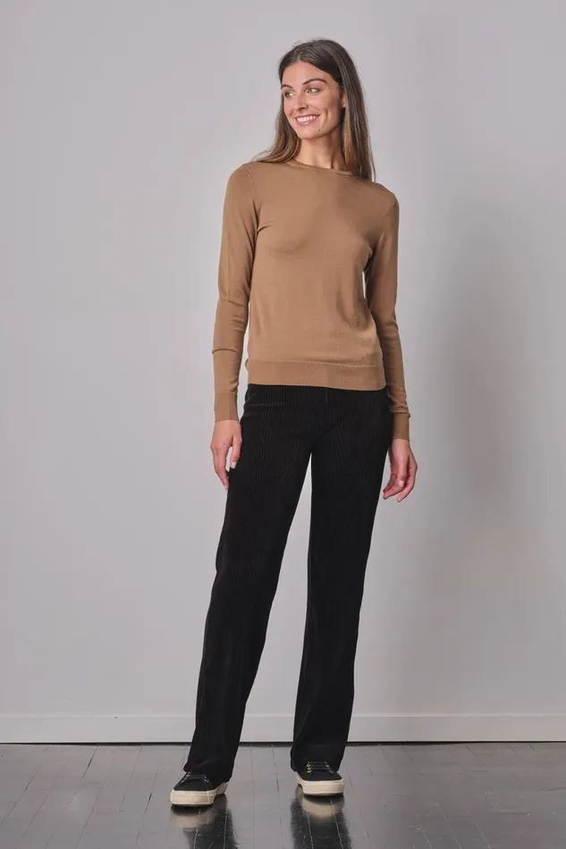 Avenue Montaigne FLAVIA Corduroy Black Women Pants