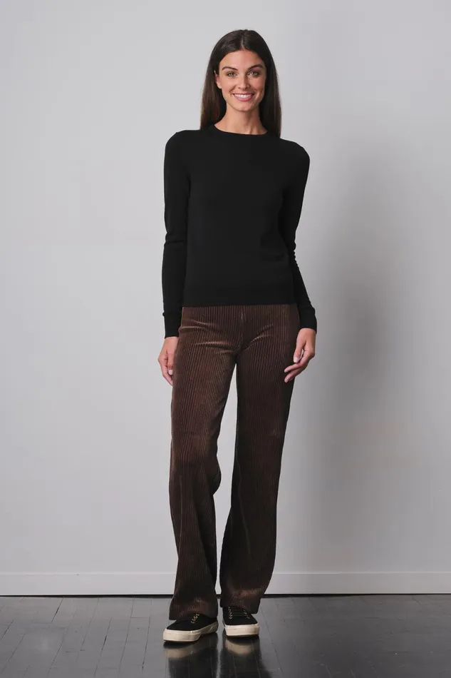 Avenue Montaigne FLAVIA Corduroy Moss Women Pants