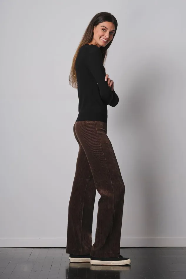 Avenue Montaigne FLAVIA Corduroy Moss Women Pants Avenue Montaigne FLAVIA Corduroy Moss Women Pants