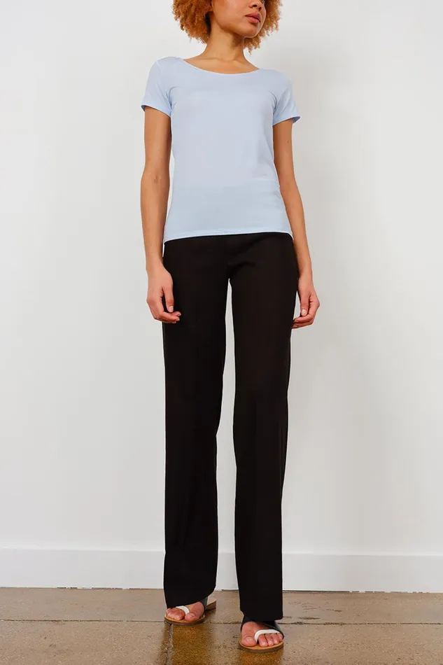 Avenue Montaigne FLAVIA Linen Black Women Pants