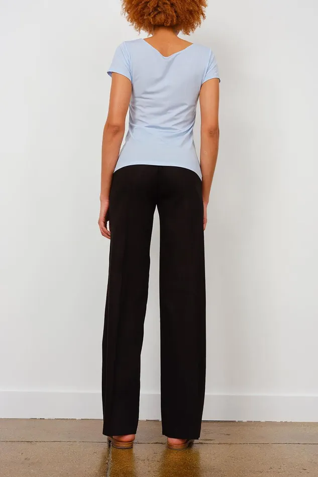 Avenue Montaigne FLAVIA Linen Black Women Pants Avenue Montaigne FLAVIA Linen Black Women Pants