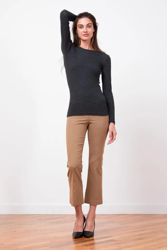 Avenue Montaigne LEO Flannel Camel Women Pants