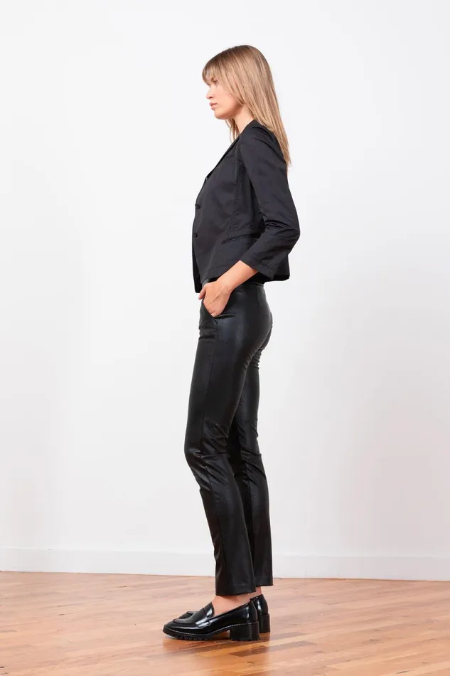 Avenue Montaigne LOUIS Pleather Black Women Pants Avenue Montaigne LOUIS Pleather Black Women Pants