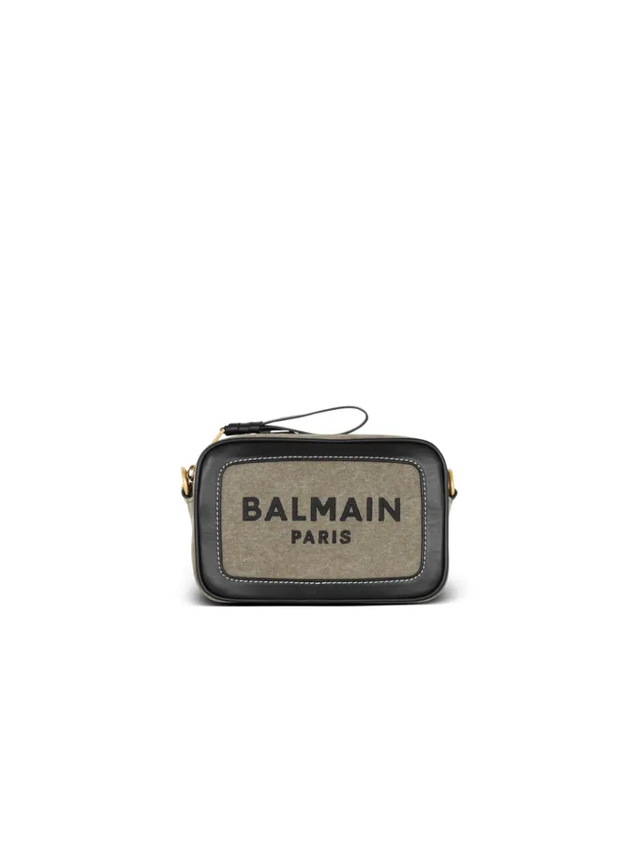 BArmy Canvas And Leather Clutch Khaki Women Balmain Crossbody Bags