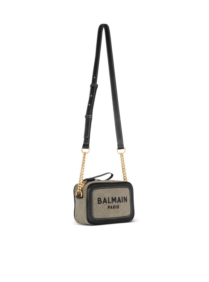 BArmy Canvas And Leather Clutch Khaki Women Balmain Crossbody Bags