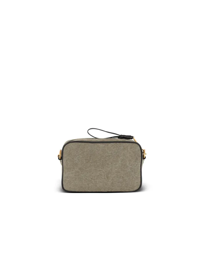 BArmy Canvas And Leather Clutch Khaki Women Balmain Crossbody Bags