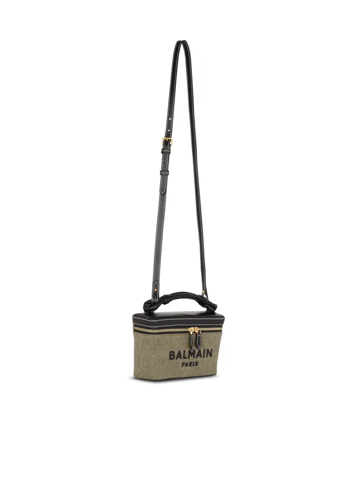 BArmy Vanity Case In Canvas And Leather Khaki Women Balmain Handbags