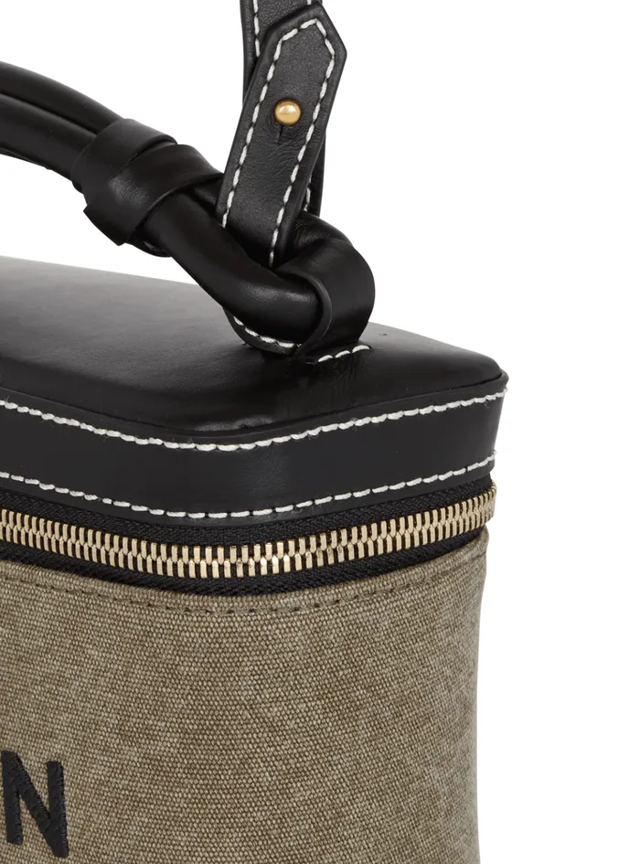 BArmy Vanity Case In Canvas And Leather Khaki Women Balmain Handbags