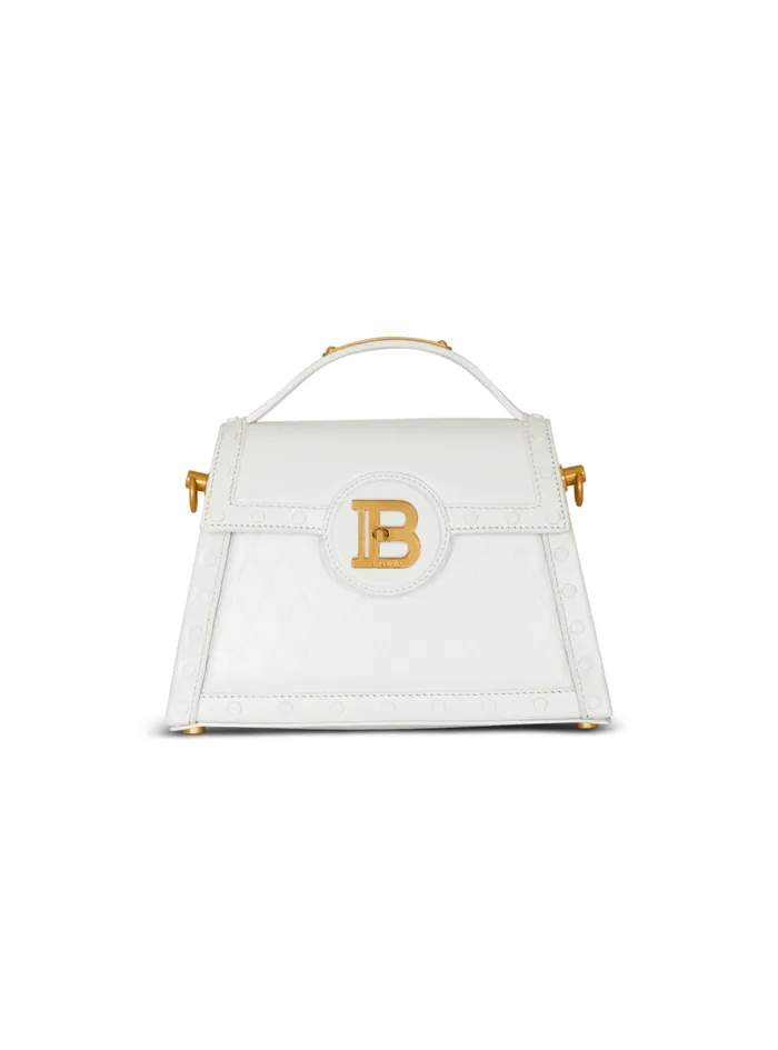 BBuzz Dynasty Bag In Diamondembossed Calfskin White Women Balmain Handbags