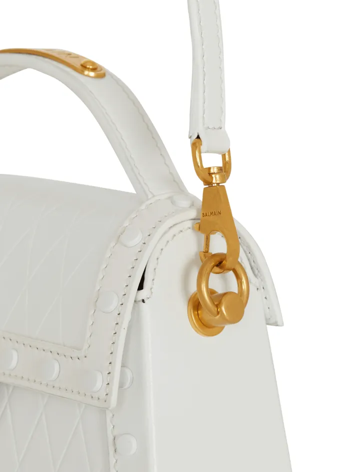 BBuzz Dynasty Bag In Diamondembossed Calfskin White Women Balmain Handbags