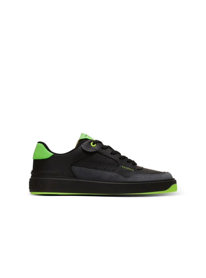 BCourt Flip Sneakers In Calfskin And Suede Black Men Balmain Sneakers