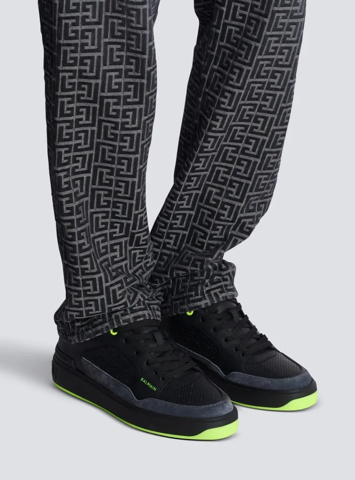 BCourt Flip Sneakers In Calfskin And Suede Black Men Balmain Sneakers