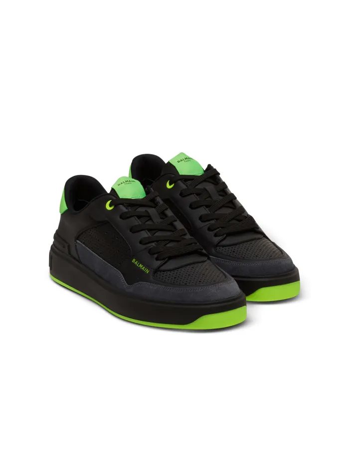 BCourt Flip Sneakers In Calfskin And Suede Black Men Balmain Sneakers