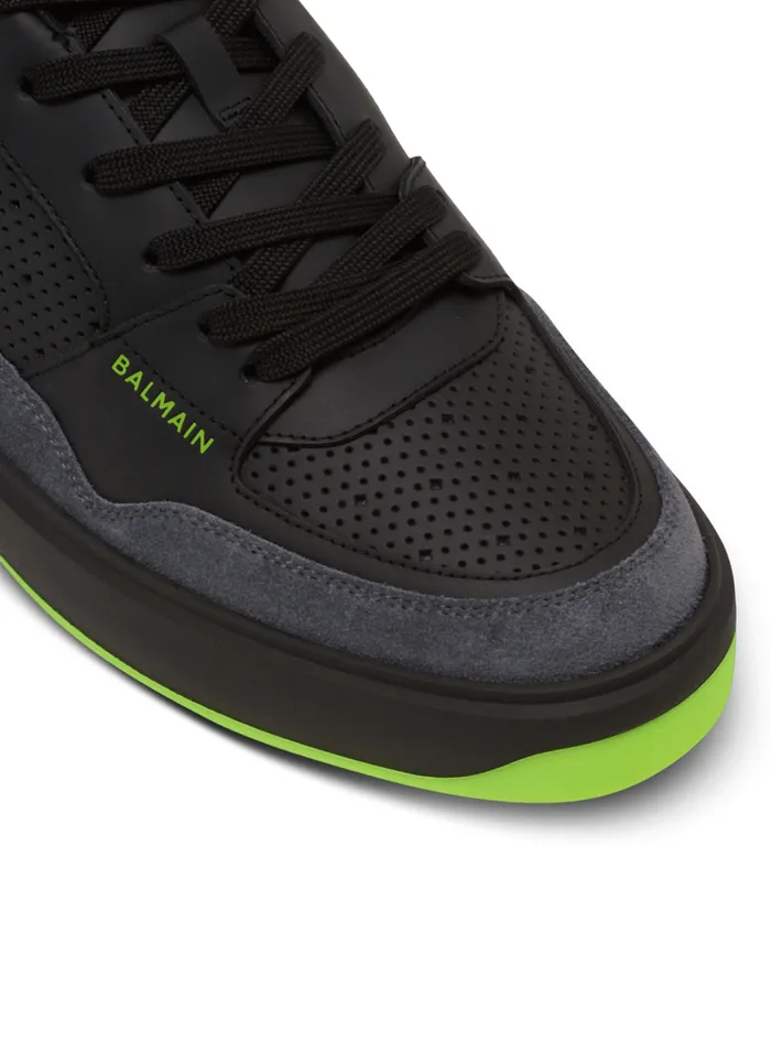 BCourt Flip Sneakers In Calfskin And Suede Black Men Balmain Sneakers